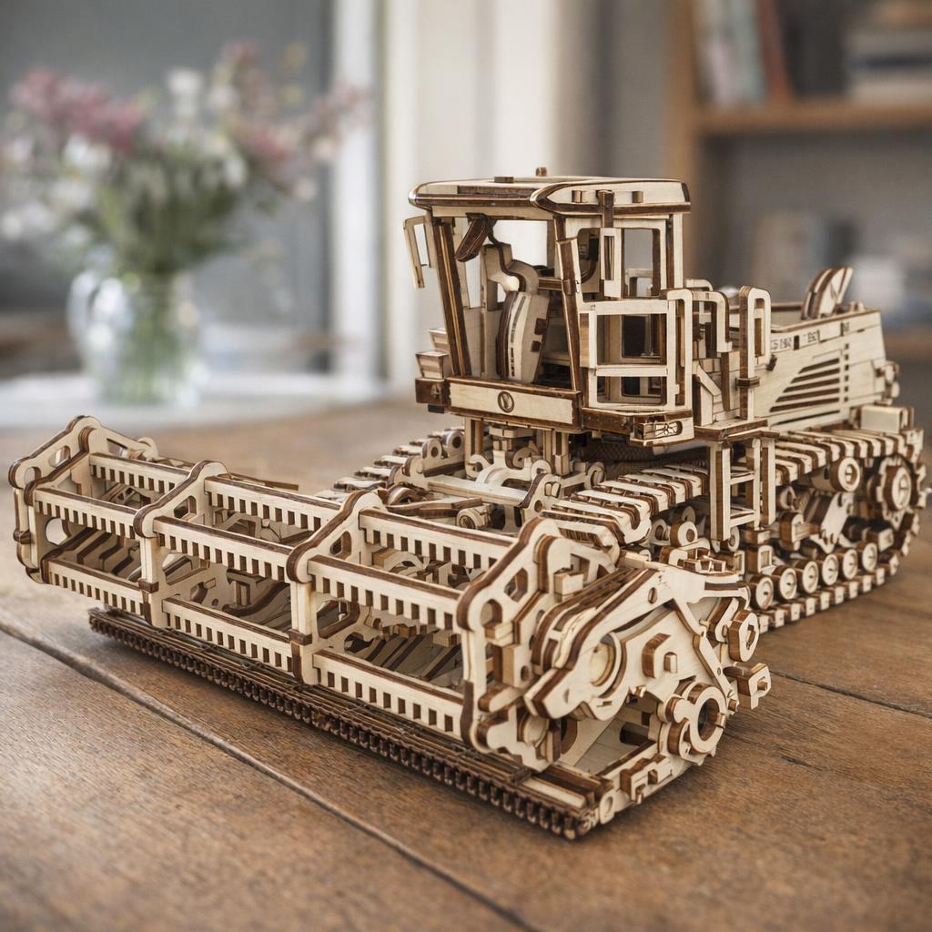 Moissonneuse batteuse - Puzzle 3D mécanique en Bois
