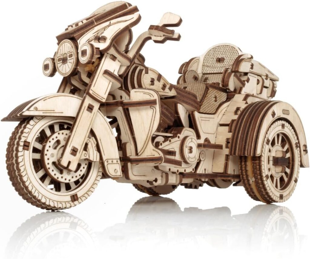 Moto à 3 roues - Puzzle 3D mécanique en Bois