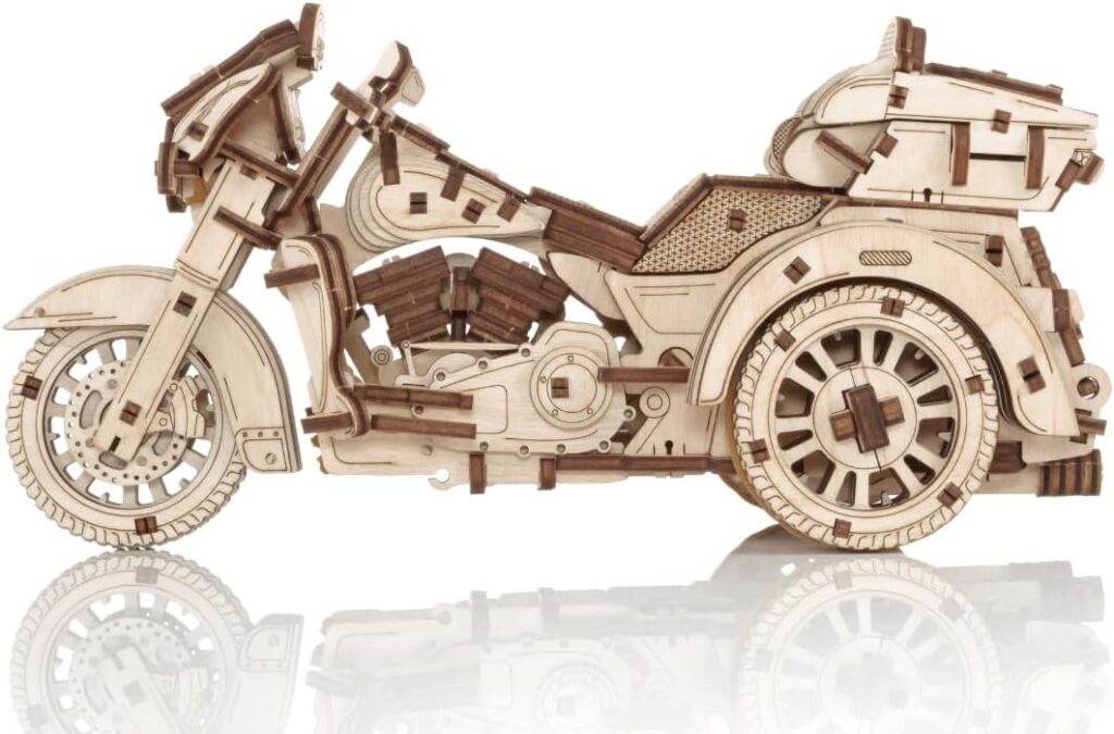 Moto à 3 roues - Puzzle 3D mécanique en Bois