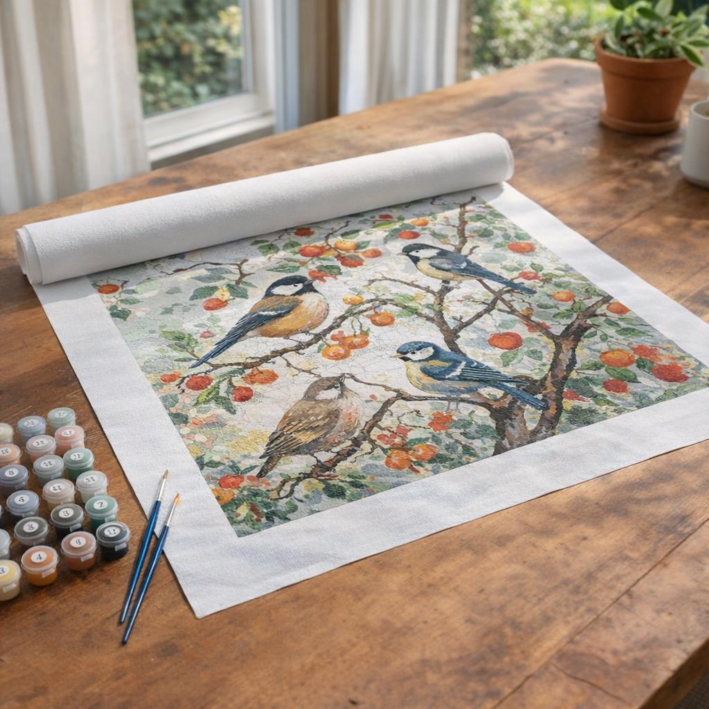 Oiseaux arbre fruitier