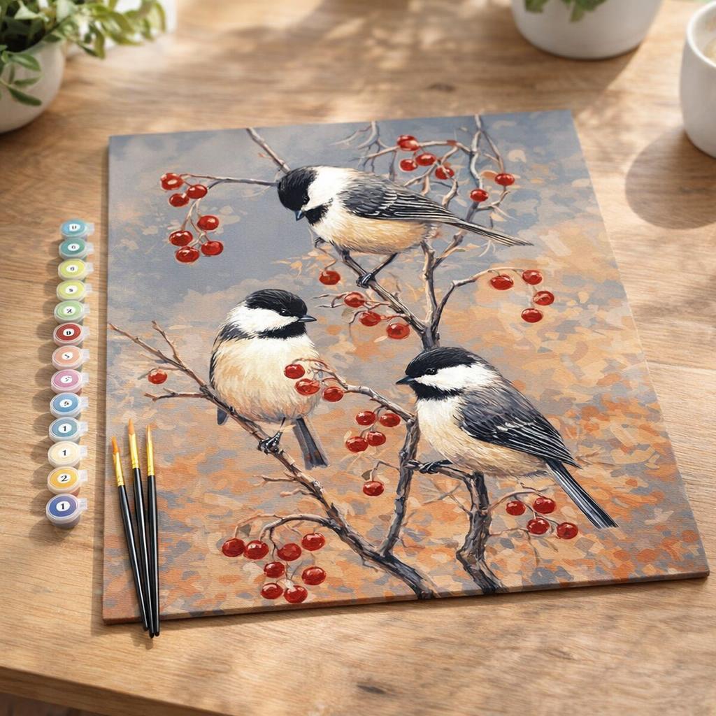 Oiseaux et Arbre Fruitier - Toile roulée