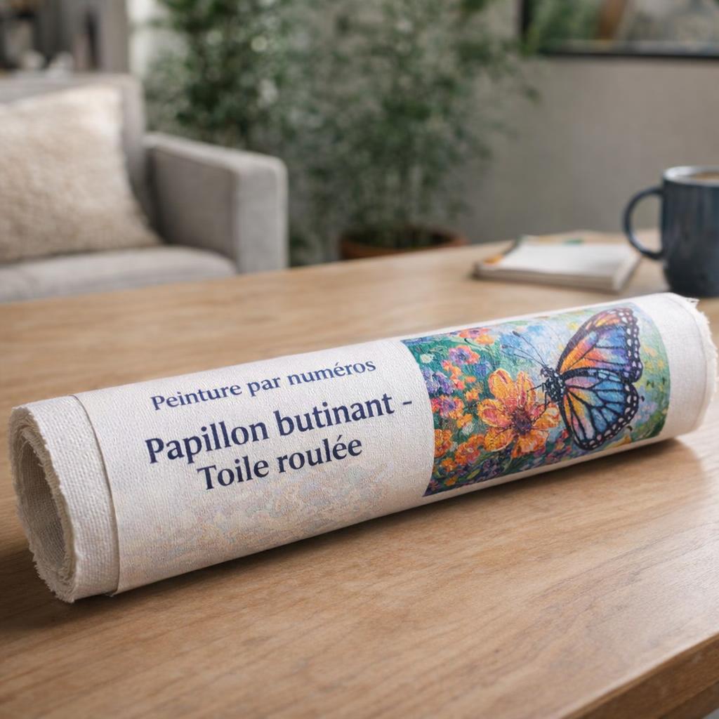 Papillon butinant - Toile roulée