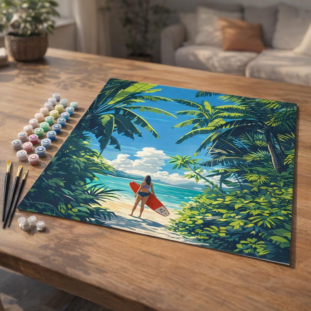 Paradis tropical du surf - Toile roulée