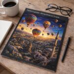 Peinture à gratter - Montgolfières en Turquie