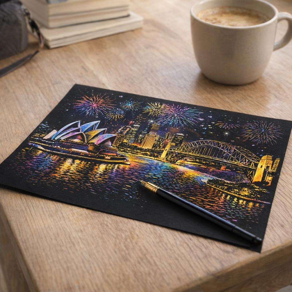 Peinture à gratter - Sydney en Australie