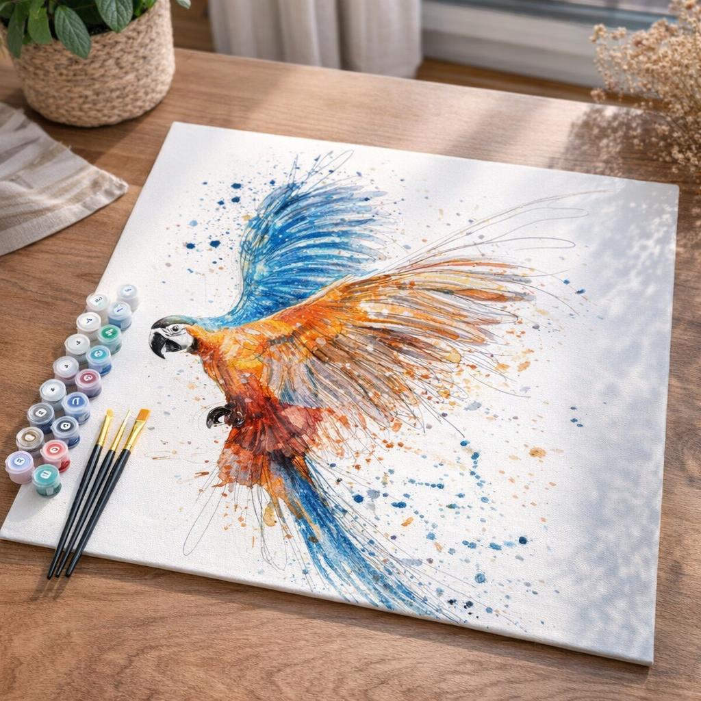 Perroquet en plein Vol - Toile roulée