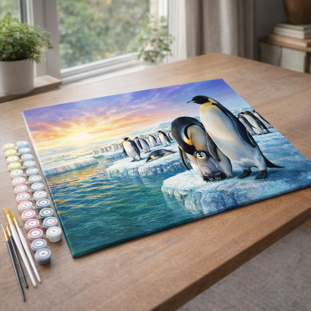 Pingouins sur la banquise - Toile roulée