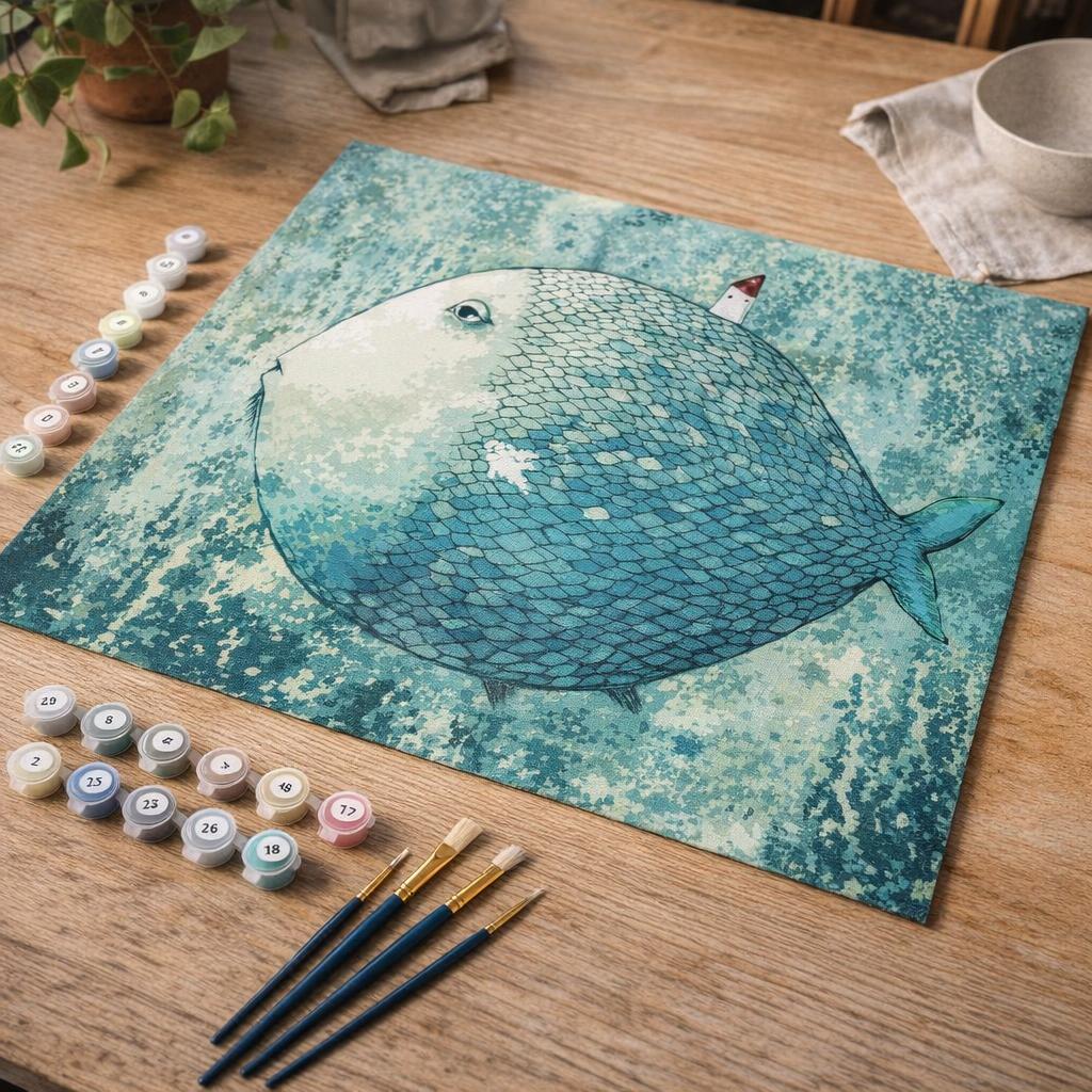 Poisson artistique - Toile roulée