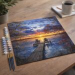 Ponton au coucher de Soleil - Toile roulée