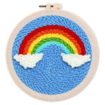 Punch Needle Arc en ciel et Nuages