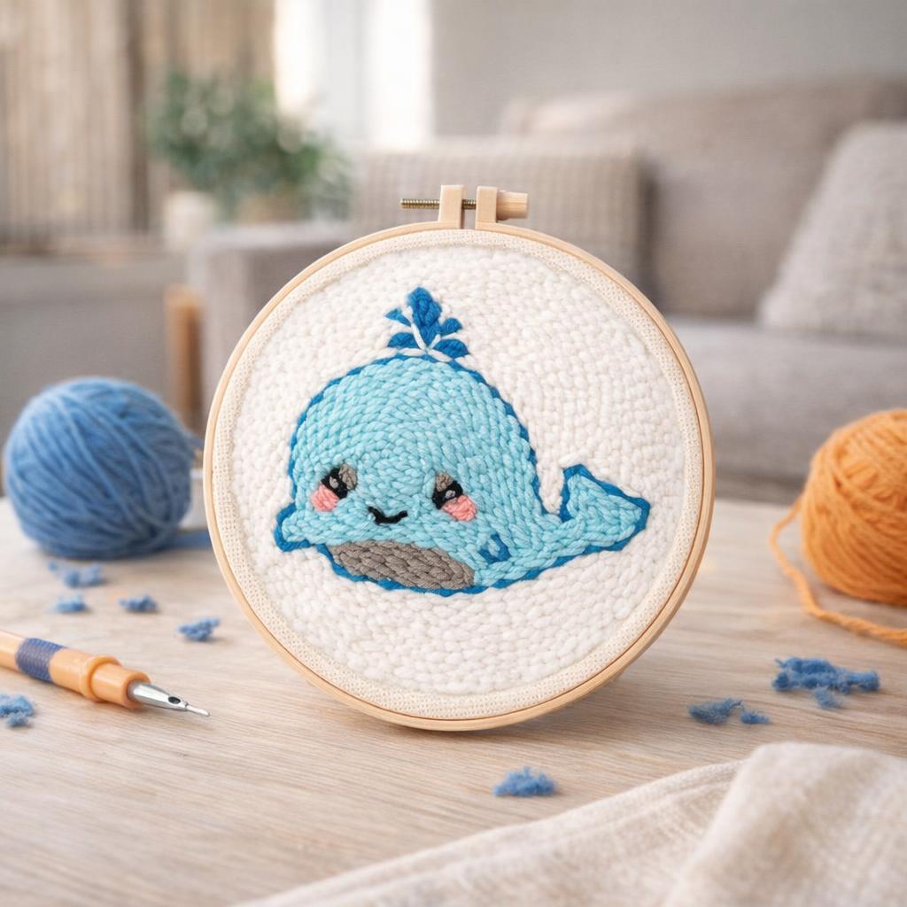 Punch Needle Ours polaire joyeux