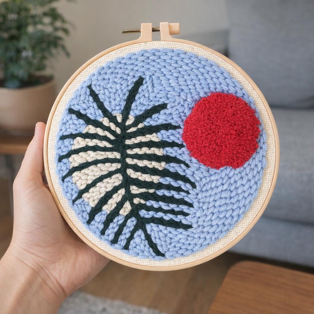 Botanic abstrait punch needle