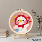 Punch Needle Caneton et Bonnet rouge