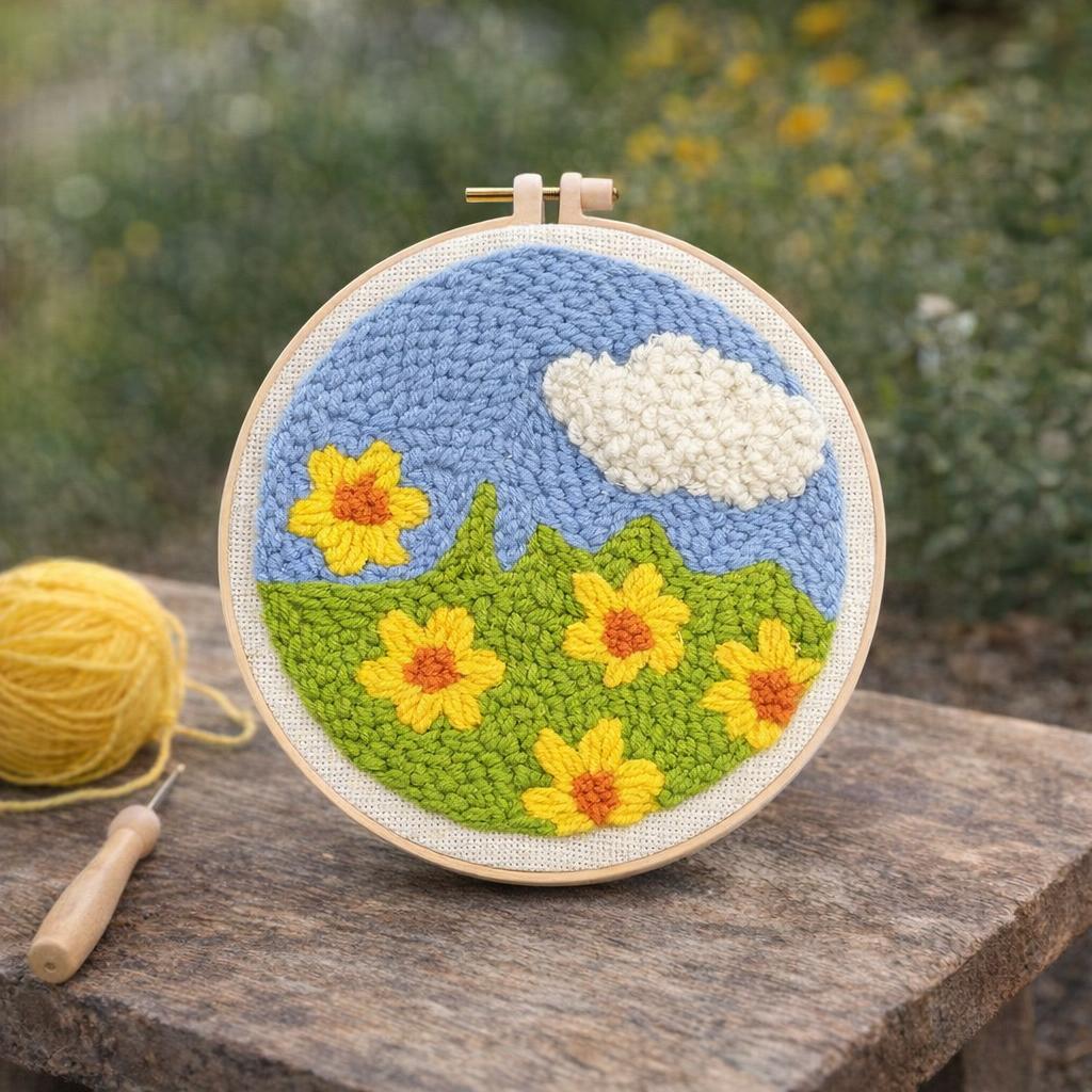 Punch Needle Champ de fleurs