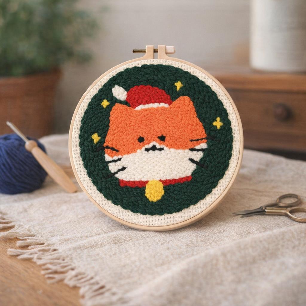 Punch Needle Pingouin de Noël