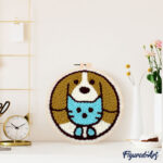 Punch Needle Chat et chien