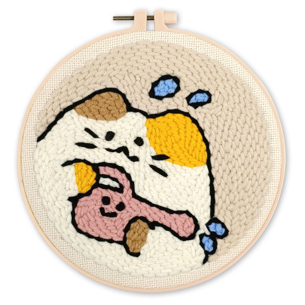 Punch Needle Chat jardinier