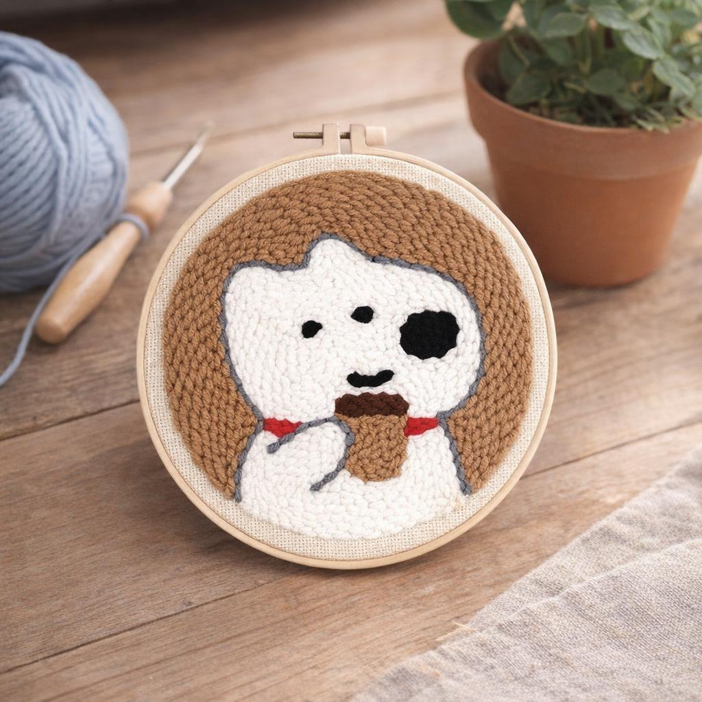 Punch Needle Caneton et Bonnet rouge