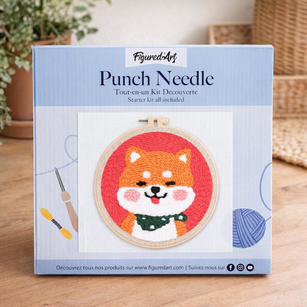 Punch Needle Chien Shiba Inu