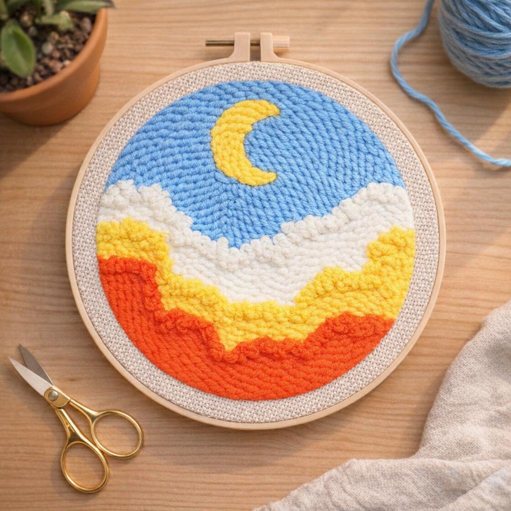 Punch Needle Ciel et Nuage