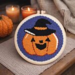 Punch Needle Citrouille d’Halloween
