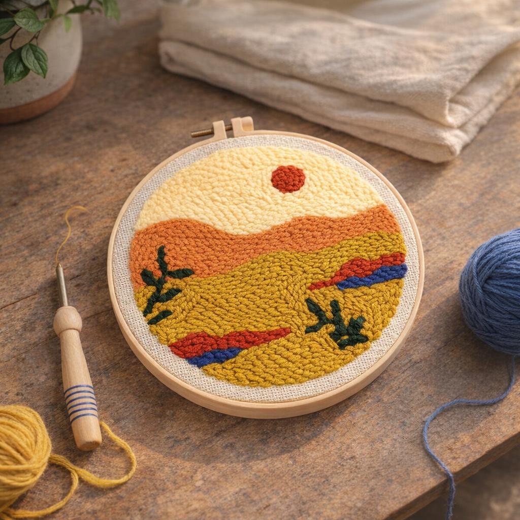 Punch Needle Désert doré