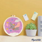 Punch Needle Éléphant volant