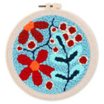 Punch Needle Explosion de Fleurs rouges