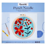 Punch Needle Explosion de Fleurs rouges