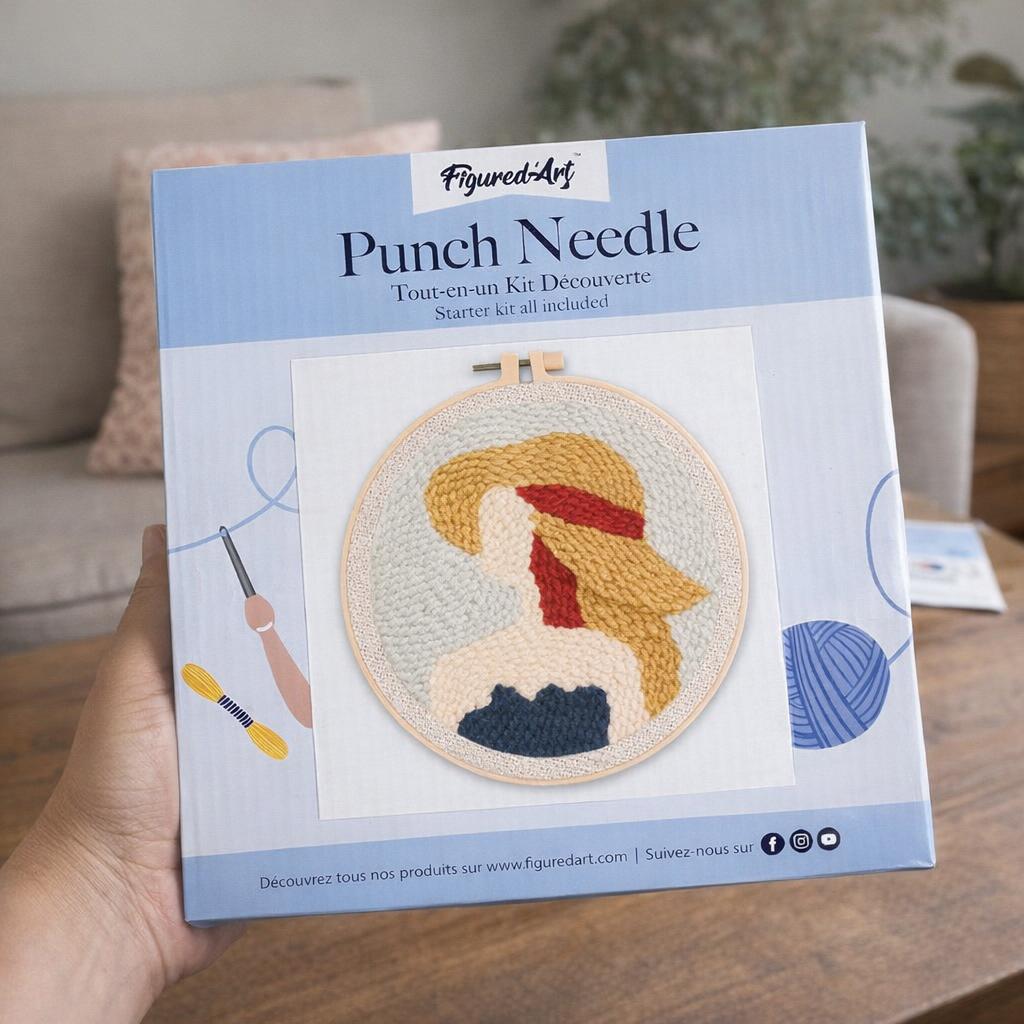 Punch Needle Femme au Chapeau