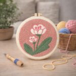 Punch Needle Fleurs blanches 2