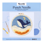 Punch Needle Jolie Baleine Bleue et Lune