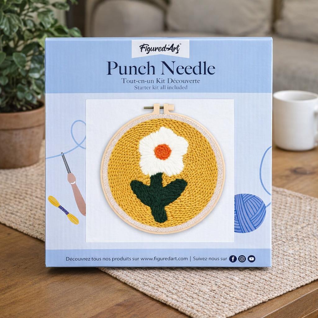 Fleur blanche punch needle