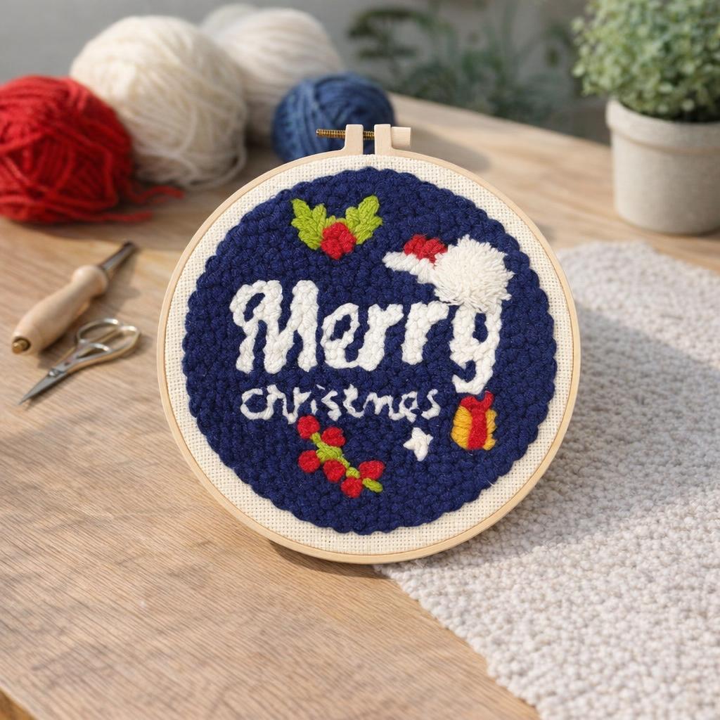 Punch Needle Joyeux Noël