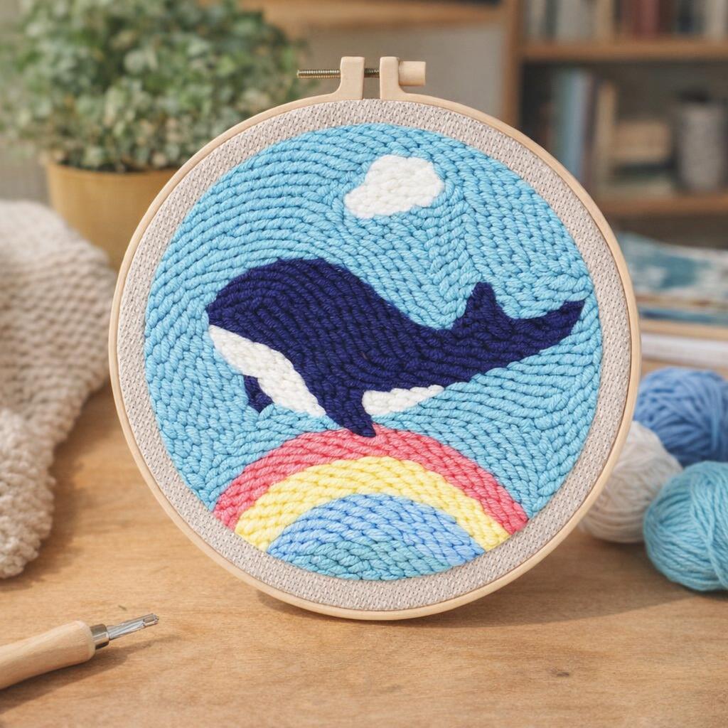 Punch Needle La Baleine bleue