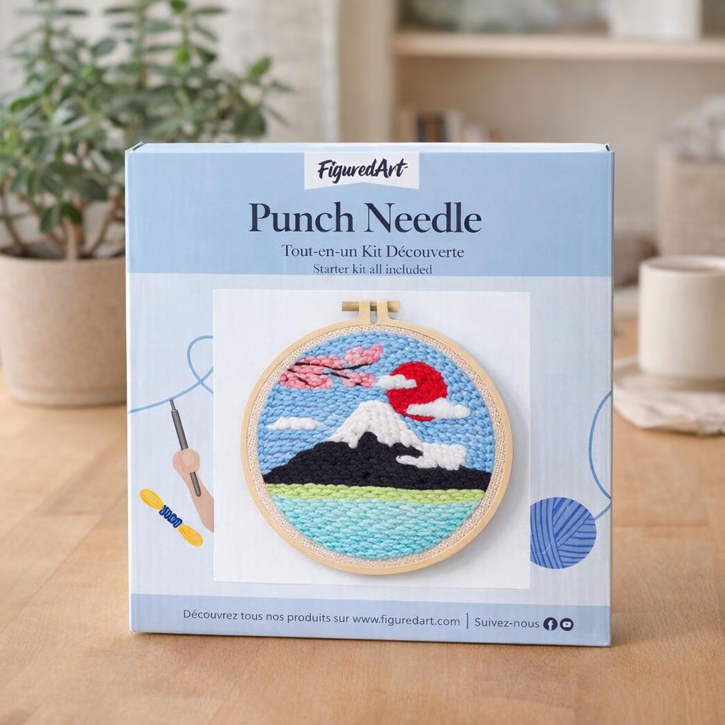 Punch Needle Le Mont Fuji et Cerisier