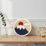 Punch Needle Lever du soleil sur Mont Fuji