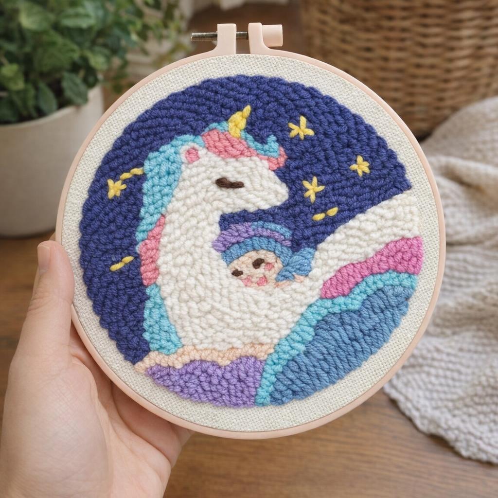 Licorne bébé punch needle