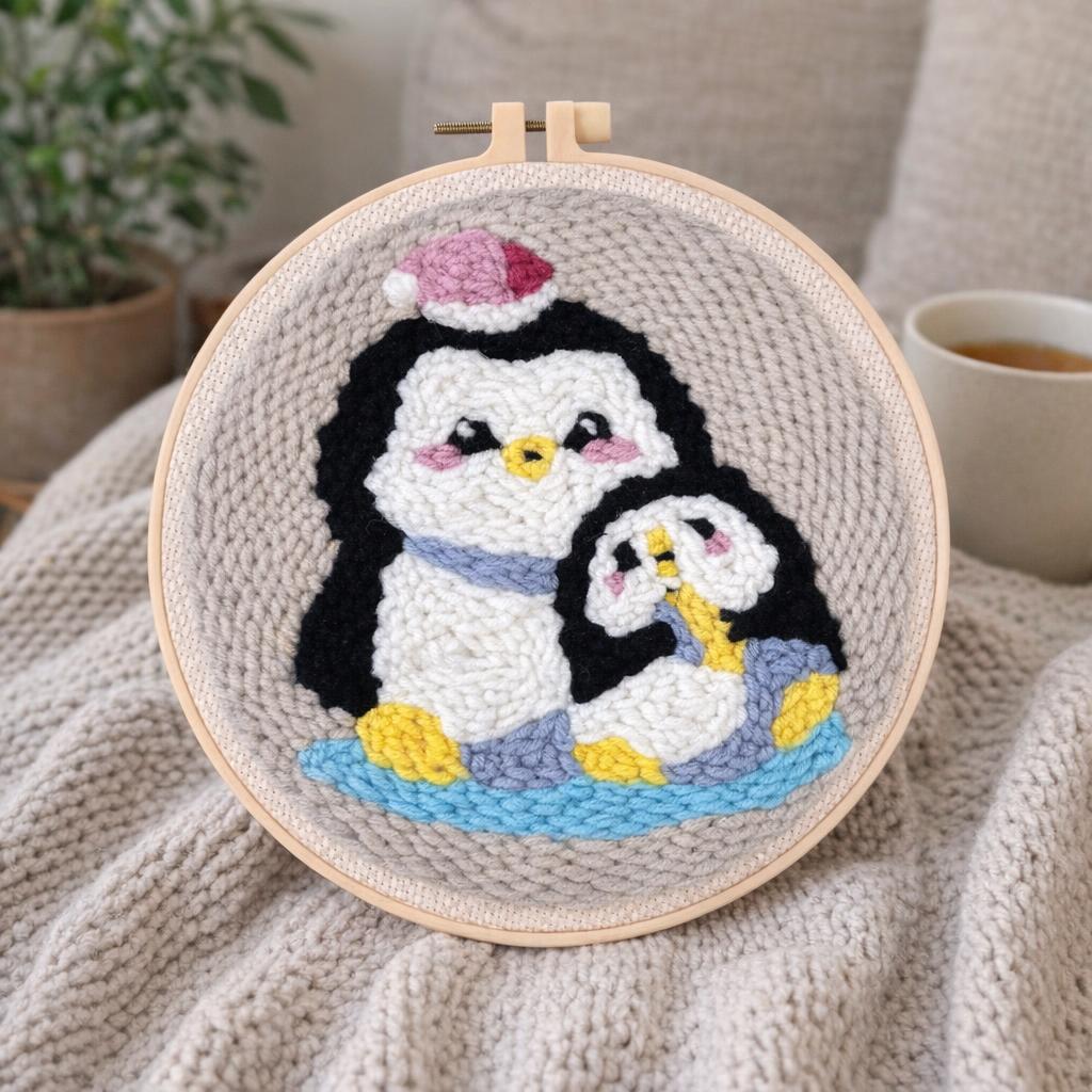 Manchot maman bébé