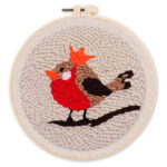 Punch Needle Oiseau Rouge-gorge