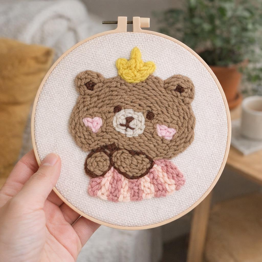 Ours brun punch needle