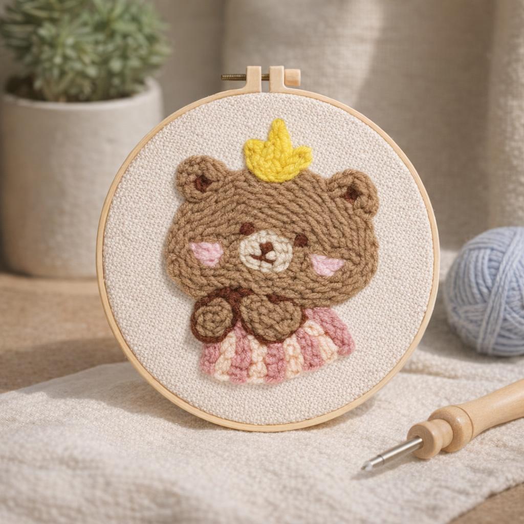 Punch Needle Baleine mignonne