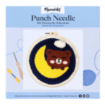 Punch Needle Ours mignon sur la lune