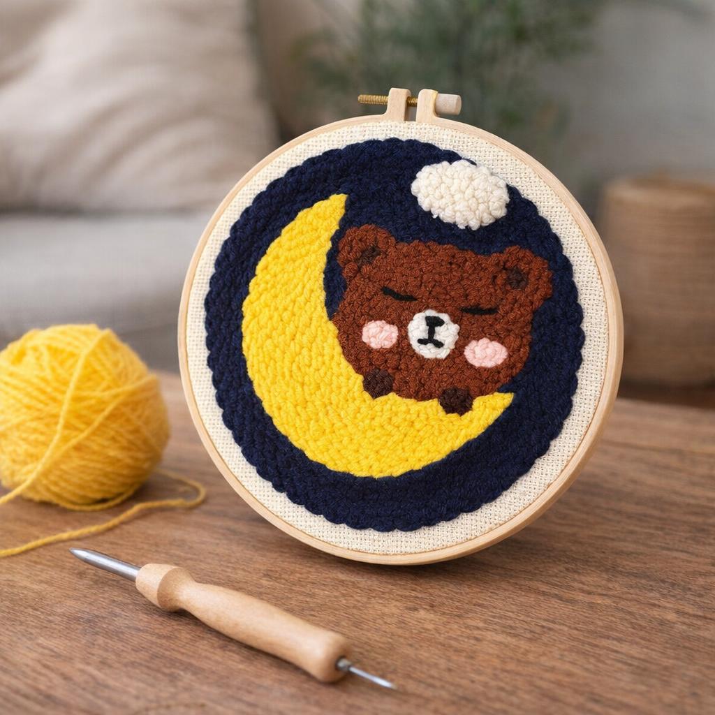 Punch Needle Caneton et Bonnet rouge