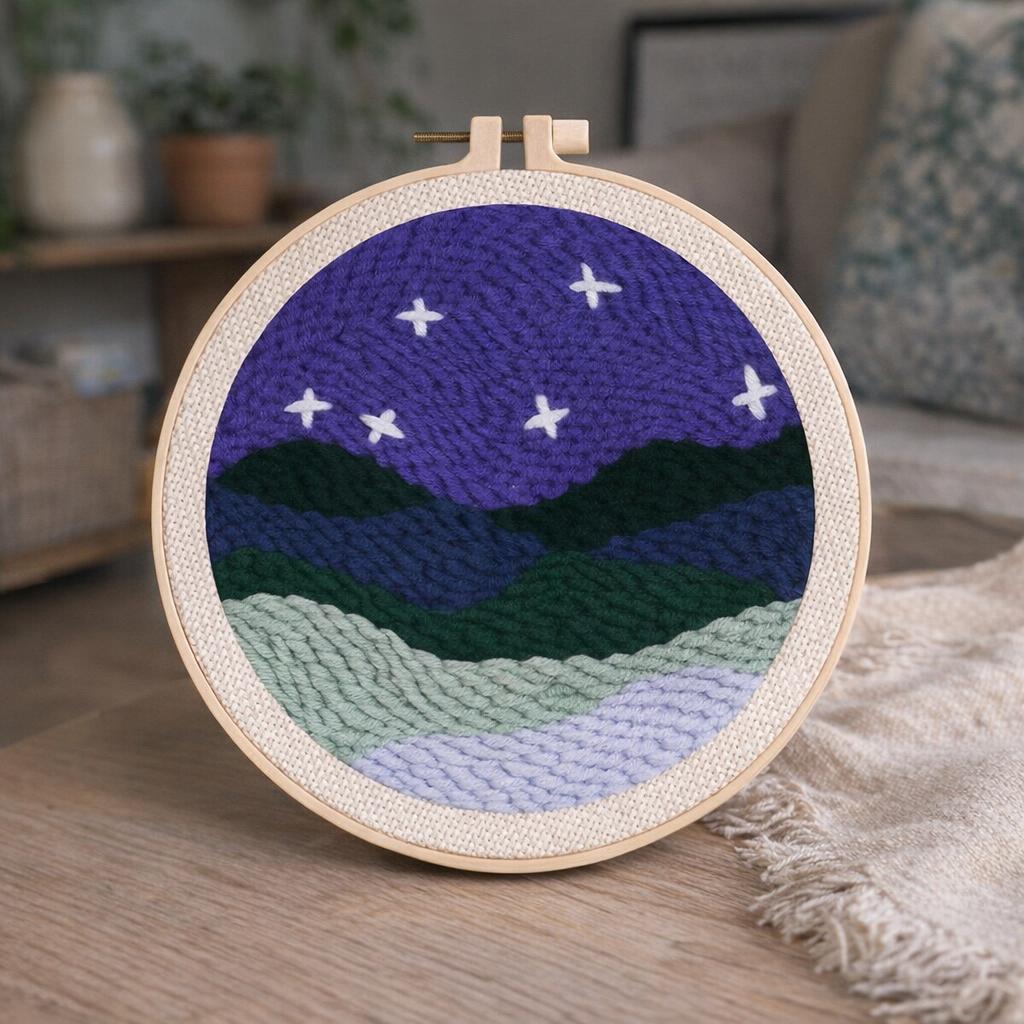 Punch Needle Paysage sous les Etoiles
