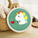 Punch Needle Petit Dragon et Coeur