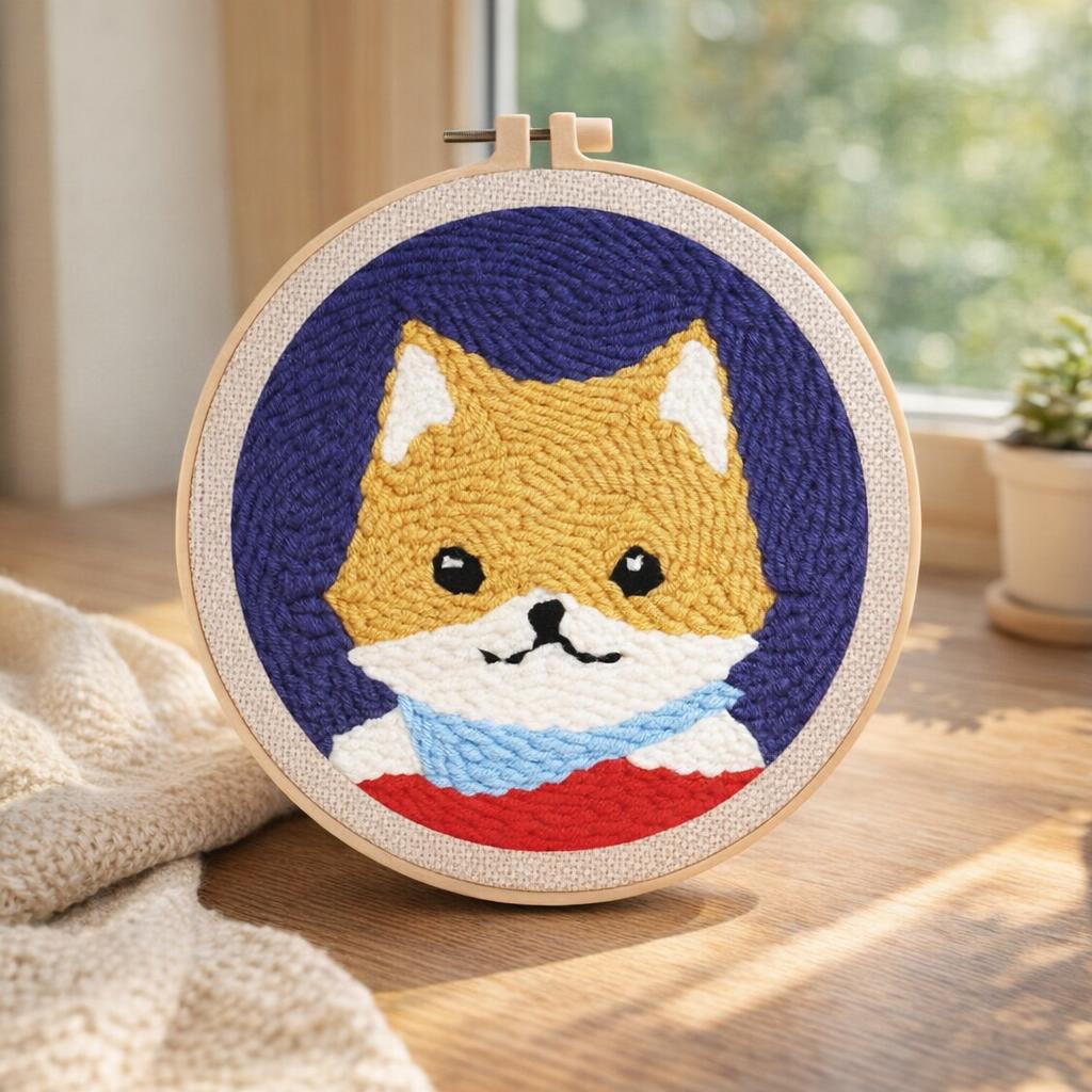 Punch Needle Chat aux grandes Moustaches