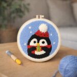 Punch Needle Pingouin de Noël