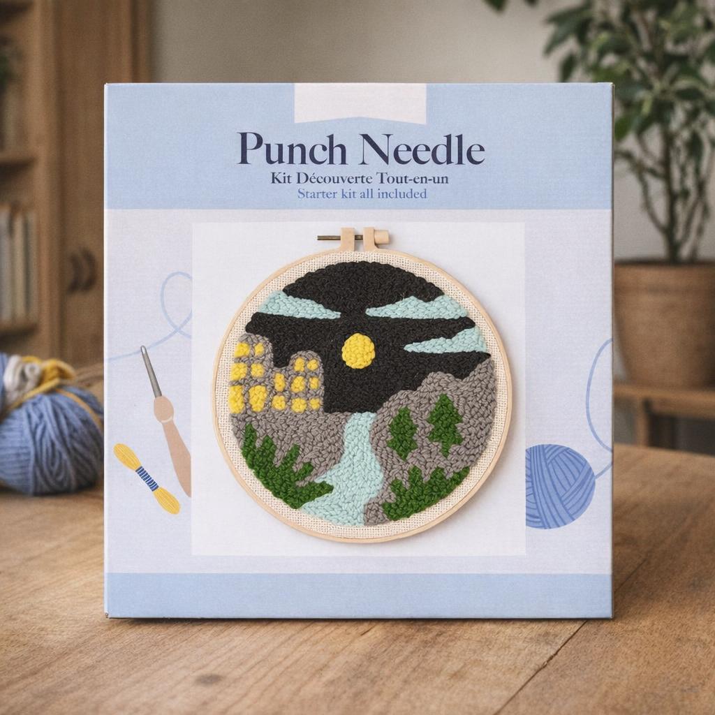 Punch Needle Ours sur la lune