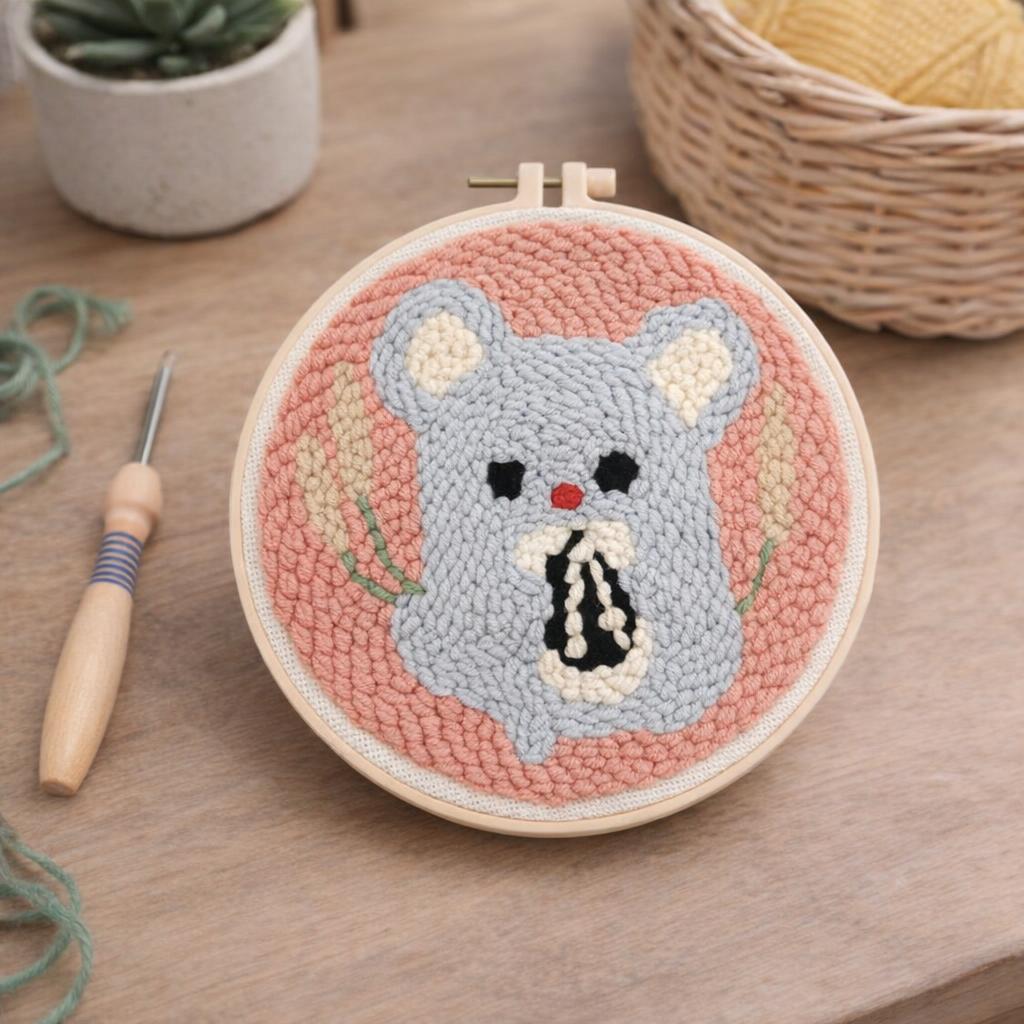 Punch Needle Souris mignonne